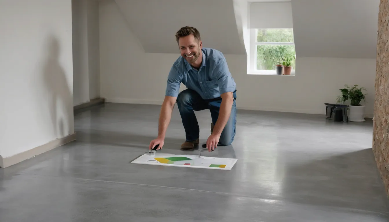 Freshly coated concrete basement floor in a Plano home
